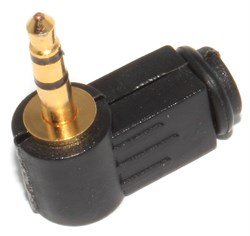 Разъём угловой Mini Jack 3.5 мм "папа", стерео, на кабель, под пайку, позолоченный