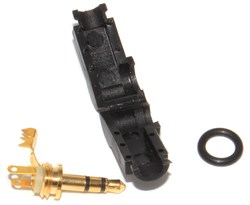 Разъём угловой Mini Jack 3.5 мм "папа", стерео, на кабель, под пайку, позолоченный