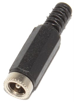 Разъём питания (гнездо) 5.5 x 2.1 мм, на кабель, под пайку