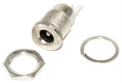 Разъём питания (гнездо) 5.5 x 2.1 мм, металлический, для крепления на корпус