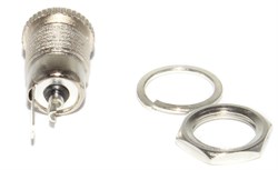 Разъём питания (гнездо) 5.5 x 2.1 мм, металлический, для крепления на корпус