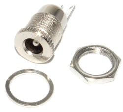 Разъём питания (гнездо) 5.5 x 2.5 мм, металлический, для крепления на корпус