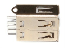 Разъём USB 2.0 "мама", под пайку, прямые выводы, с проушиной