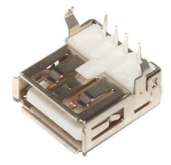 Разъём USB 2.0 "мама", под пайку, выводы 90˚