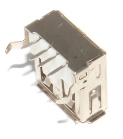 Разъём USB 2.0 "мама", под пайку, выводы 90˚