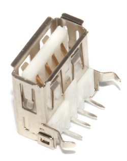 Разъём USB 2.0 "мама", под пайку, выводы 90˚