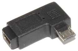 Переходник Micro USB "папа" - Mini USB "мама", угловой, левый, 90 градусов