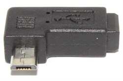 Переходник Micro USB "папа" - Mini USB "мама", угловой, левый, 90 градусов
