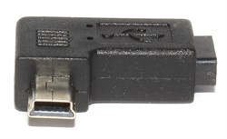 Переходник Mini USB "папа" - Micro USB "мама", угловой, левый, 90 градусов
