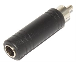 Переходник RCA (Тюльпан) "папа" - Jack 6.3 мм "мама", моно, пластик