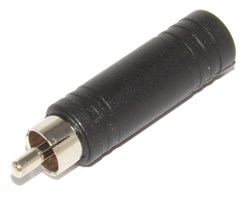 Переходник RCA (Тюльпан) "папа" - Jack 6.3 мм "мама", моно, пластик