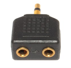Переходник (разветвитель) Jack 3.5 мм "папа" - 2 x Jack 3.5 мм "мама", моно, позолоченный