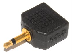 Переходник (разветвитель) Jack 3.5 мм "папа" - 2 x Jack 3.5 мм "мама", моно, позолоченный