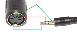 РАСПАЙКА - Переходник DIN 5 Pin "мама" - Mini Jack 3.5 мм "папа", стерео, распайка Type B (Kenwood)