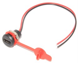 Разъём USB Type C (питание), "гнездо", на корпус, с кабелем