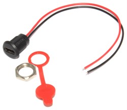 Разъём USB Type C (питание), "гнездо", на корпус, с кабелем