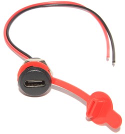 Разъём USB Type C (питание), "гнездо", на корпус, с кабелем