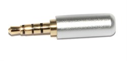 Разъём Mini Jack 3.5 мм, 4 pin (4 контакта), "папа", на кабель, под пайку