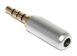 Разъём Mini Jack 3.5 мм, 4 pin (4 контакта), "папа", на кабель, под пайку