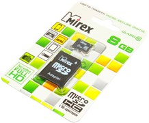 Карта памяти MicroSD, 8 Gb, Class 10, Mirex (с SD - адаптером)