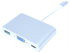 Переходник (хаб) USB 3.1 Type C на VGA / USB 3.0 / Type C &quot;мама&quot; для Apple MacBook