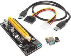 Райзер (переходник, адаптер) с PCI-E 1x на PCI-E 16x (с кабелем USB)