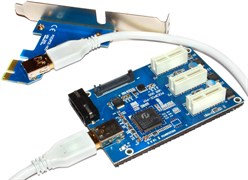 Разветвитель PCI-E на 3 порта (спилиттер, хаб), 1 x PCI-E 1x на 3 x PCI-E 1x