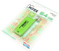 Флешка (флеш - накопитель) USB 3.0, 64 Gb, Mirex Chromatic Green