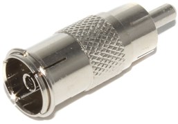 Переходник ТВ антенна (f) &quot;мама&quot; - RCA &quot;Тюльпан&quot; (m) &quot;папа&quot;