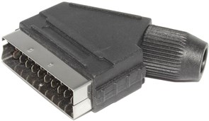 Разъём SCART "папа" ("штекер"), для установки на кабель, под пайку