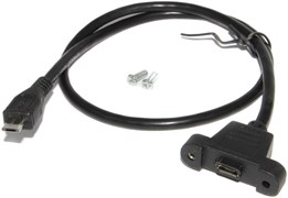 Кабель (удлинитель) Micro USB "мама" - Micro USB "папа", с креплением на корпус, 0.5 м