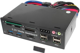 Картридер внутренний (панель), 5.25&quot;, USB 3.0, CF, MicroSD, M2, SD, MMC, eSATA, Audio, Molex