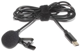 Репортёрский микрофон - прищепка (петличка) с разъёмом USB Type C