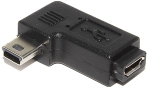 Переходник Mini USB "папа" - Micro USB "мама", угловой, правый, 90 градусов