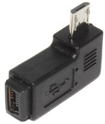 Переходник Micro USB "папа" - Mini USB "мама", угловой, правый, 90 градусов