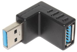 Угловой переходник USB 3.0 AM "папа" - USB 3.0 AF "мама", 90 градусов, повёрнут вверх