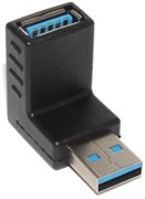 Угловой переходник USB 3.0 AM "папа" - USB 3.0 AF "мама", 90 градусов, повёрнут вниз