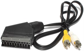 Кабель (переходник) SCART "папа" - 2 x RCA "Тюльпан" "папа", ВХОД, 1 м