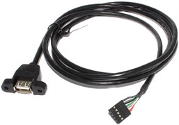 Кабель (переходник) USB 2.0 (AF) - USB 5 pin (на материнскую плату), с креплением, 1.5 м