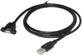 Кабель (удлинитель) USB 2.0 "мама" - USB 2.0 "папа", с креплением на корпус, 1.5 м