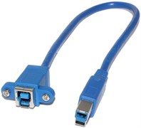 Удлинитель USB 3.0 Type B (BF) &quot;мама&quot; - USB 3.0 Type B (BM) &quot;папа&quot;, 0.3 м, с креплением