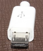 Разъем Micro USB 2.0 (USB Micro-B), "папа", под пайку, на кабель