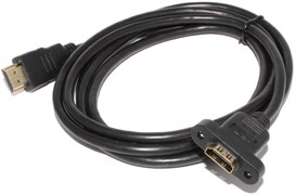 Удлинитель (кабель) HDMI "папа" - HDMI "мама", 1.5 м, с креплением на корпус