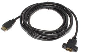Удлинитель (кабель) HDMI "папа" - HDMI "мама", 3 м, с креплением на корпус