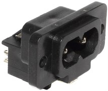 Разъём питания IEC-320-C8, под пайку, на корпус