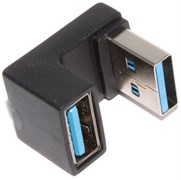 Угловой переходник USB 3.0 AM "папа" - USB 3.0 AF "мама", П-образный, 180°, "вниз"