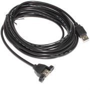 Кабель (удлинитель) USB 2.0 AF &quot;мама&quot; - USB 2.0 AM &quot;папа&quot;, с креплением на корпус, 5 м