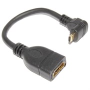 Переходник (кабель) угловой Micro HDMI "папа" 90 градусов "вниз" - HDMI "мама", 0.1 м