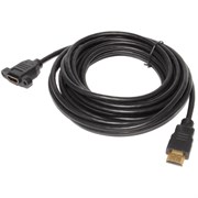 Удлинитель (кабель) HDMI папа - HDMI мама, 5 м, с креплением на корпус