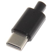 Разъём USB Type C, "штекер", на кабель, под пайку